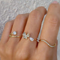 Butterfly Star Moon Diamond Ring Set for Women